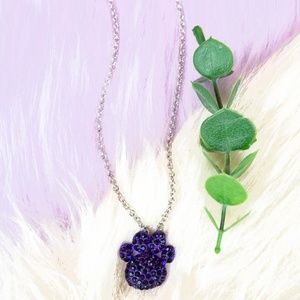 Alle Costume Jewelry Purple Paw Necklace New In Package